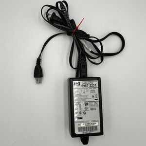 HP AC Power Adapter Printer Cord 0957-2231 Black Very Good Dual Voltage 32V 16V
